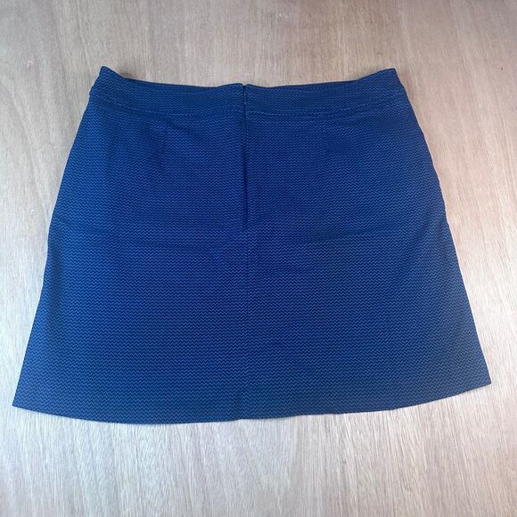 LOFT Womens Skirt Blue Textured Mini Above Knee Career Office Workwear Size 6 - Picture 2 of 3